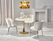 CASEMIRO asztal - fehér márvány, láb - sárga stůl casemiro - Bílý mramor / Žlutý