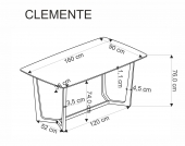 CLEMENTE masă blat - alb marmură, picioare - auriu stol clemente 160x90 cm - bialy marmură / zlote Picioare