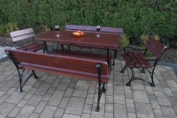 Stôl záhradný Krolewski 150x78 cm - wisnia záhradný Komplet