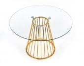 Liverpool asztal - átlátszó / arany  stůl liverpool - transparentní / Zlatý