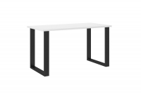 Stôl Loftowy Industrialny 138x67 - biela / čierna Biely Stôl s čiernym rámom