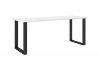 Stôl Loftowy Industrialny 185x67 - biela / čierna Stôl z bielym blatem
