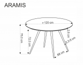 Stůl okragly Aramis 120 cm - lastryko / biale nohy Stůl okragly aramis 120 cm - lastryko / biale Nohy