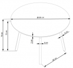 stôl okrúhly Balrog - svetlý popol / Čierny Stôl okragly balrog - svetlý popol / Čierny