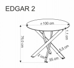 Edgar 2 kerek étkezőasztal - fehér márvány / fekete lábak stol okragly edgar 2 - 100 cm - fehér márvány / fekete Lábak