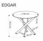 Okrúhly jedálenský stôl Edgar fi 100 cm - Dub zlaté / čierny nožičky stôl okragly edgar fi 100 cm - Dub zlaté / čierny nožičky