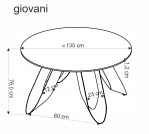 Stůl okragly Giovani 135 cm - zelená mramor / černá nohy Stůl okragly giovani 135 cm - zelená mramor / černá Nohy