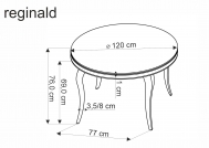 Okrúhly jedálenský stôl Reginald 120 cm - biely mramor / strieborná nožičky stôl okragly reginald 120 cm - Biely mramor / srebrne nožičky