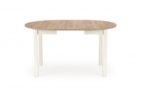 RINGO asztal - asztallap: kézműves  tölgyfa, lábak - fehér (102-142x102x76 cm) (2p=1db)  stůl okragly rozkladany 102-142 ringo - Dub craft / Bílý