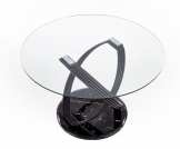 Okrúhly jedálenský stôl Optico 122 cm - priehľadné sklo / čierna Stôl optico - Transparentný / Čierny