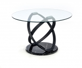 Okrúhly jedálenský stôl Optico 122 cm - priehľadné sklo / čierna Stôl optico - Transparentný / Čierny