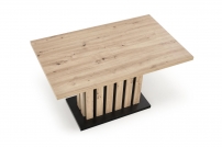 Rozkladací stôl 130-180x80 Lamello - Dub artisan / Čierny Stôl rozkladany 130-180x80 lamello - Dub artisan / Čierny