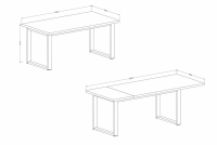 Rozkladací jedálenský stôl 170-220 Halle 92 - dub wotan / čierny Industriálny stôl