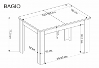 Jídelní stůl Bagio 120-160x80 cm - dub artisan Stůl rozkladany bagio 120-160x80 cm - dub artisan