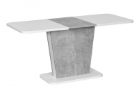 STOL CALIPSO BIALY MAT / šedý (EFEKT BETONU) 110(145)X68,6 IN Stůl rozkladany Calipso 110-145x67 cm - Bílý / šedý efekt betonu