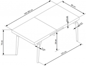 Rozkladací jedálenský stôl Cambell 140-180x80 cm - prírodná / čierna Stôl rozkladany cambell prírodné/Čierny