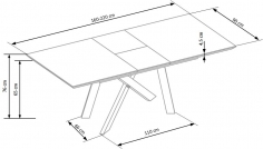 CAPITAL összecsukható asztal - tölgy sárga/fekete stůl rozkladany capital Dub Žlutý/Fekete