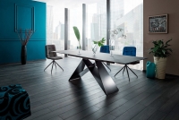 Stôl rozkladany Westin I so sklenenou doskou 160-240x90 cm - Čierny mat  designerski Stôl 