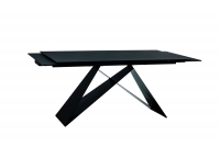 Stôl rozkladany Westin I so sklenenou doskou 160-240x90 cm - Čierny mat  Čierny Stôl 