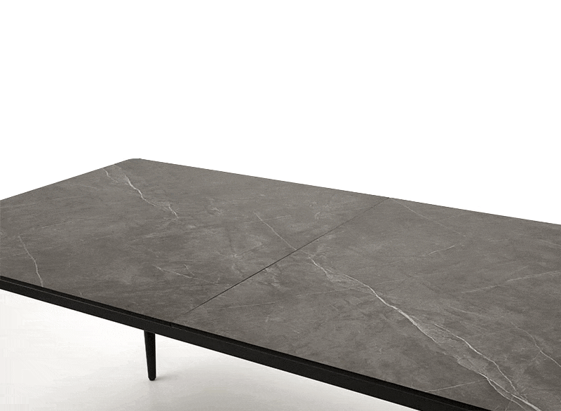 Rozkládací stůl Charles 180-260x90 cm - šedý mramor / černá Stůl rozkladany Charles 180-260x90 cm - popelavá mramor / černá