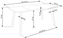 Masă pliabilă Dicksonde sufragerie 150-210 cm - Natur/Negru stůl rozkladany dickson - přírodní/Černý