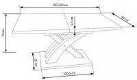 Rozkladací stôl Emoni - 160-220x90 cm - čierny stôl rozkladany Emoni 160-220x90 cm - Čierny