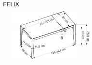 Stůl Felix 141-201x81 cm - popelavá mramor / černá nohy Stůl rozkladany felix 141-201x81 cm - popelavá mramor / černá Nohy