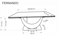 FERNANDO masă extensibila, blat - alb marmură, picioare - negru stol rozkladany fernando 160-240x92 cm - bialy marmură / negru Picioare