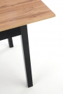 Rozkladací jedálenský stôl Greg 124-168x74 cm - dub wotan / čierna Čierne nožičky stola