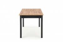 Rozkladací jedálenský stôl Greg 124-168x74 cm - dub wotan / čierna Štýlové farebné prevedenie 