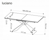 Jídelní stůl Luciano 180x230x90 cm - modrý mramor / černá Stůl rozkladany luciano 180x230x90 cm - modrá mramor / černá