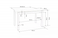 Rozkladací jedálenský stôl Tiago 2 - dub craft - 140 -220x80 cm stôl rozkladany Tiago 2 - 140-220x80 cm - Dub craft