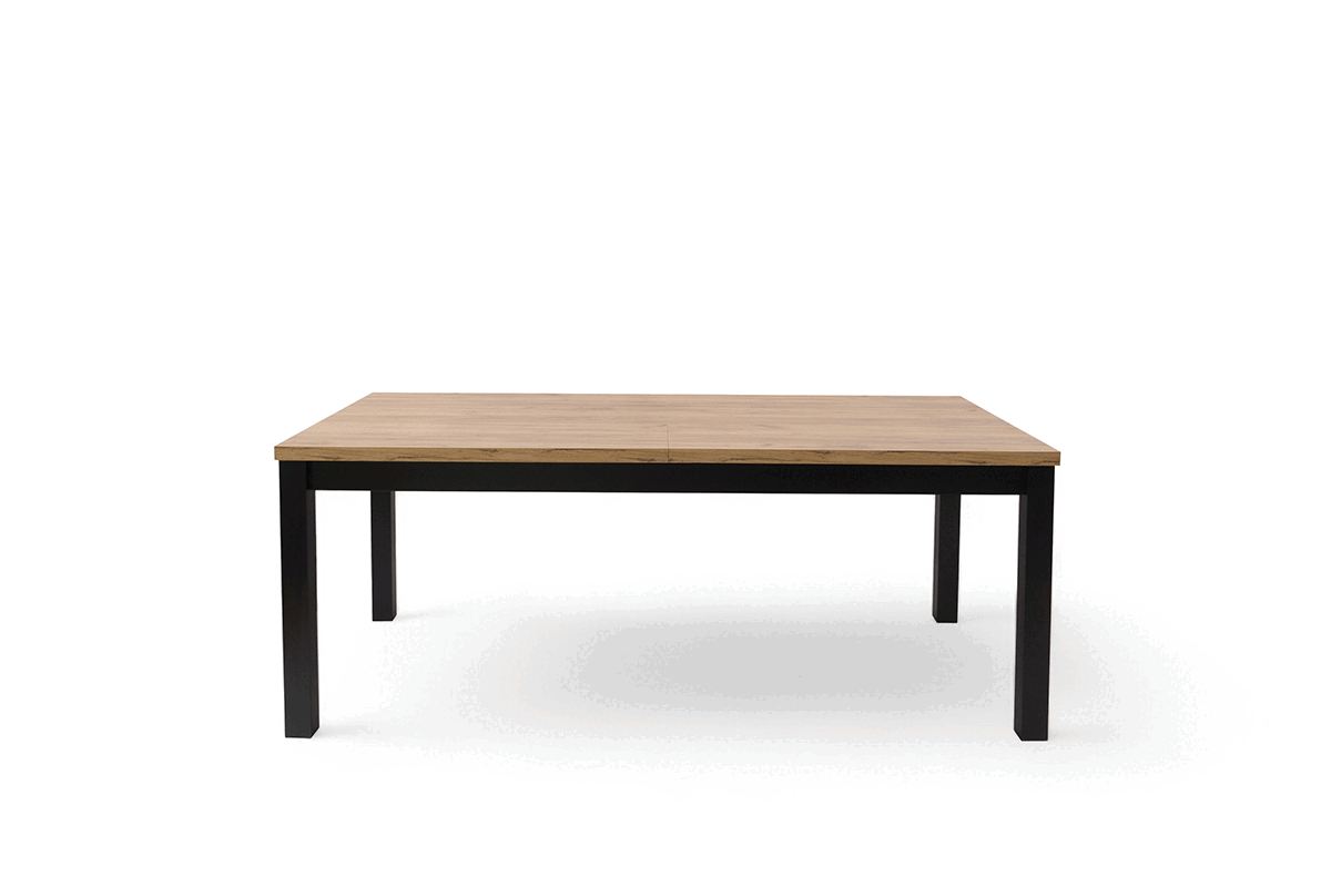 Rozkládací jídelní stůl Werona 160-200 cm - dub craft / černé nohy Stůl rozkladany Werona 160-200x90 cm - dub craft / černé nožičky