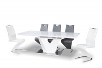 Stůl rozkládací Alaras III 160(220)x90 - Bílý  stůl Alarias III Bílý s židlemi