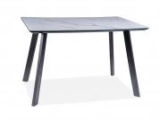 Stôl SAMUEL mracamový efekt /Čierny MAT rám 120X80  stOL samuel mramorový efekt /čierny mat stelaZ 120x80 