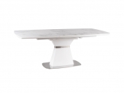 Stůl SATURN II CERAMIC bílý mramorový efekt/bílý MAT 160(210)X90  stOL saturn ii ceramic biaLy mramorový efekt/biaLy mat 160(210)x90 