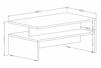 Konferenční stolek Baros 99 - 100 cm - světlý beton / černá stolek kawowy Baros 99 - 100 cm - světlý beton / černá