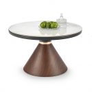 Genesis dohányzóasztal - fehér márvány / dió / arany stolek kawowy genesis - Bílý mramor / ořechový / Žlutý