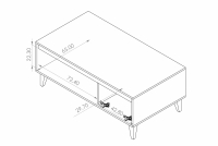 stolek kawowy Prisila 120x65 cm - bílá stolek kawowy Prisila 120x65 cm - bílá