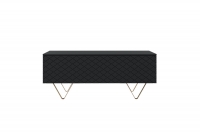 Scalia 120 2K dohányzóasztal fiókkal - fekete matt / arany lábak moderní styl
