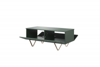 Scalia 120 2K dohányzóasztal fiókkal - matt sötétzöld / arany lábak Zelený konferenční stolek s úložným prostorem