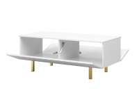 Konferenčný stolík Scalia II 120 2K s úložným priestorom - biely mat / zlaté nožičky kávový stolík Scalia II 120 2K s úložným priestorom - biely mat / zlaté nožičky - vnútro