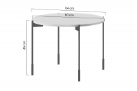 Okrúhly Konferenčný stolík Sonatia 60 cm - burgundová Konferenčný stolík Sonatia 60 cm okragly na kovových nohách - burgund