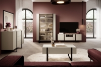 Konferenční stolek Verica - kašmírová / černé nožky stylový obývací pokoj