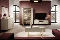 Konferenční stolek Verica - kašmírová / zlaté nožky stylový obývací pokoj