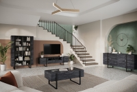 Verica dohányzóasztal - szénfekete / fekete lábak stylový obývací pokoj
