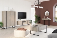 Verica dohányzóasztal - szivacsos-tölgy / fekete lábak stylový obývací pokoj