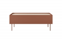 Konferenčný stolík Desin 120x60 cm - ceramic red / dub nagano kávový stolík so zásuvkami Desin 120 2SZ - ceramic red / Dub nagano - predná strana