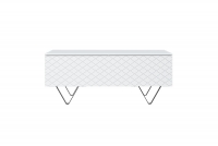 Konferenční stolek Scalia 2K 120 cm - bílý mat / černé nožky Konferenční stolek s úložným prostorem