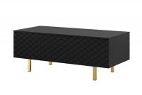 Scalia II 120 2K dohányzóasztal fiókkal - Fekete matt / arany lábak Scalia II 120 2K dohányzóasztal fiókkal - Fekete matt / arany lábak